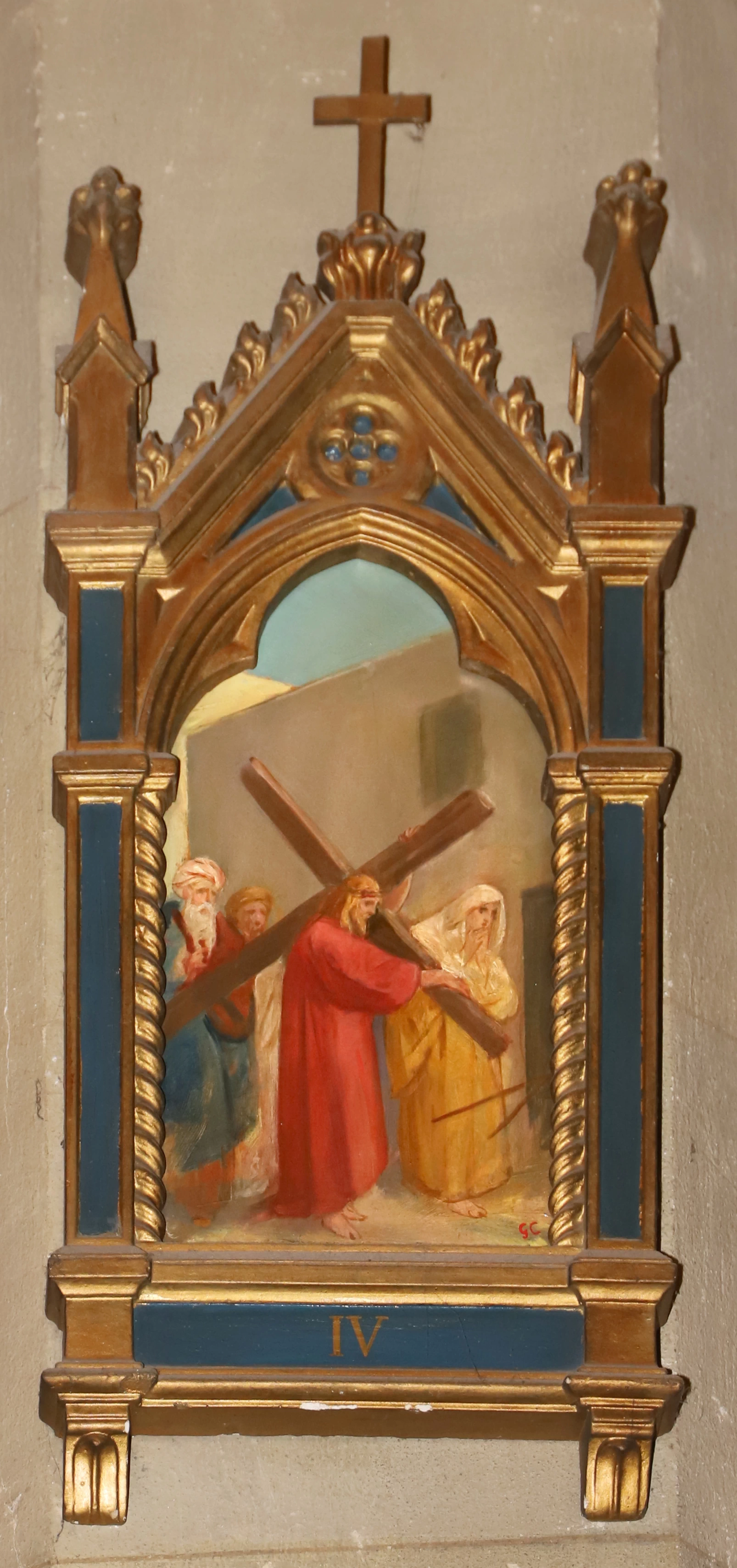Via Crucis, 1927, stazione 4 Gesù incontra Maria - Chiesa dei sette santi, Firenze